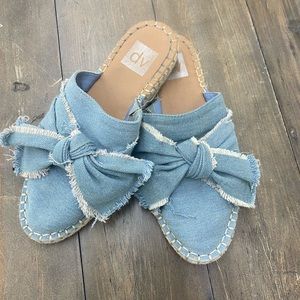 cute jean bow shoes
